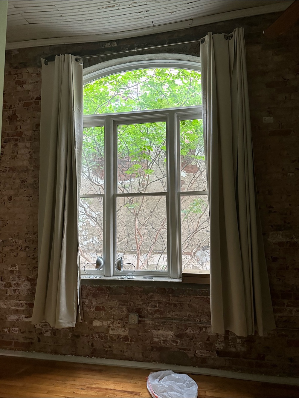 (4) Sheer Linen-Blend Curtain Panels in Light Natural